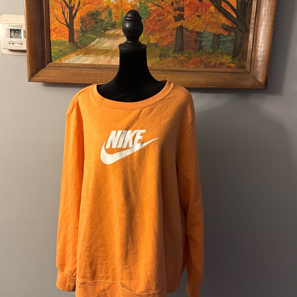 Nike Women's Bright Orange Crew Neck Sweater